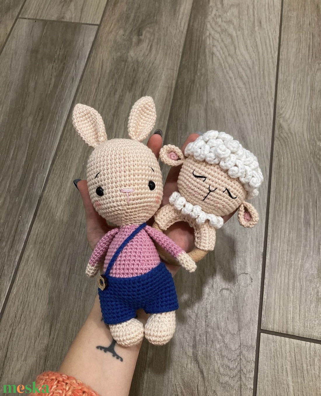 Horgolt bárány csörgő - játék & sport - 3 éves kor alattiaknak - csörgő - Meska.hu