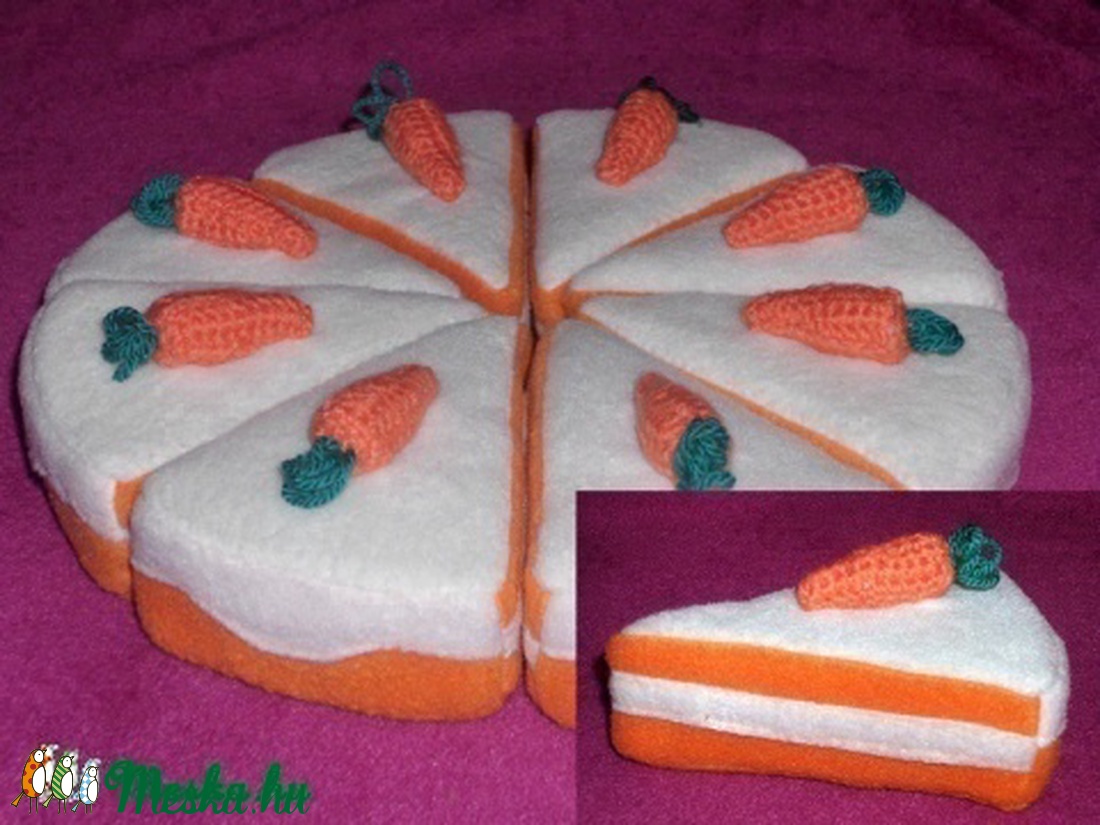 játék étel- tépőzáras egész torta -  - Meska.hu