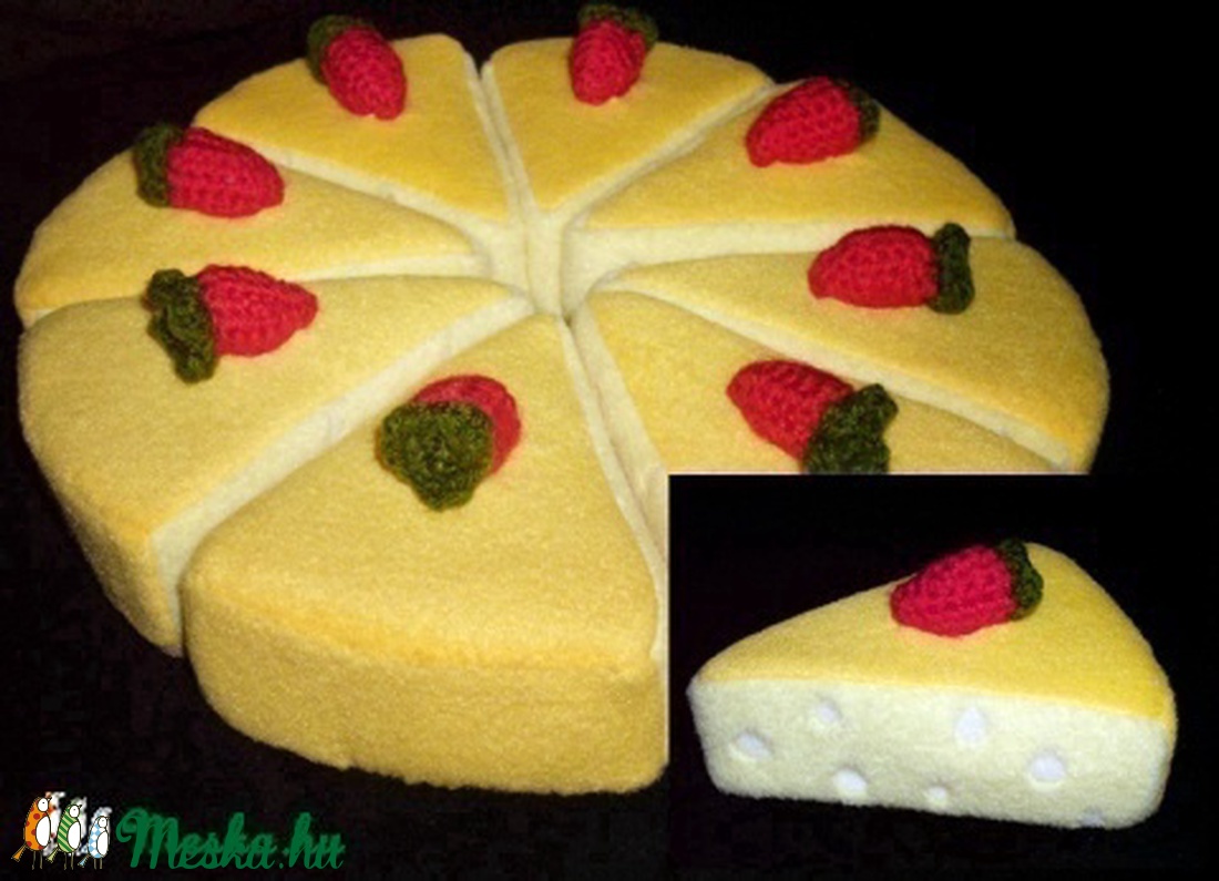 játék étel- tépőzáras egész torta -  - Meska.hu