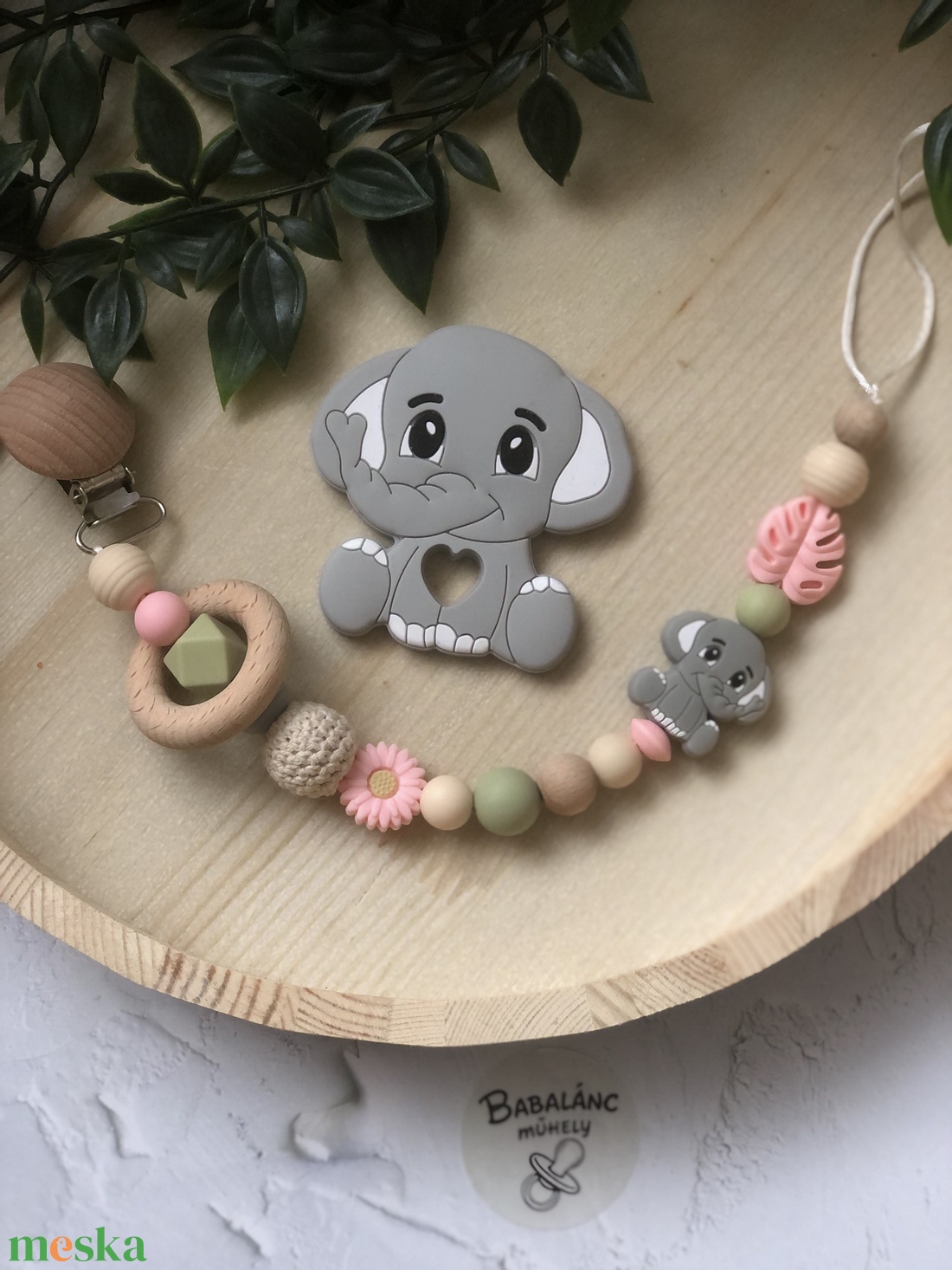 Rágcsalánc elefánt - baba - mama - baba játékok - cumilánc - Meska.hu
