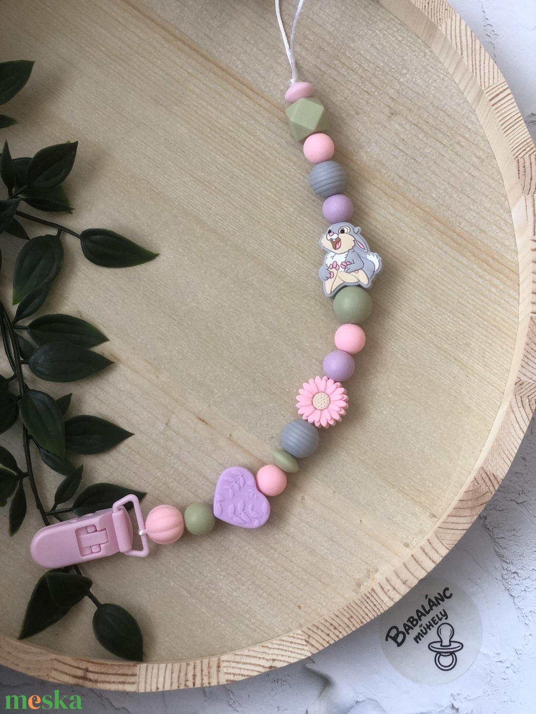 Cumilánc nyuszis - baba - mama - baba játékok - cumilánc - Meska.hu