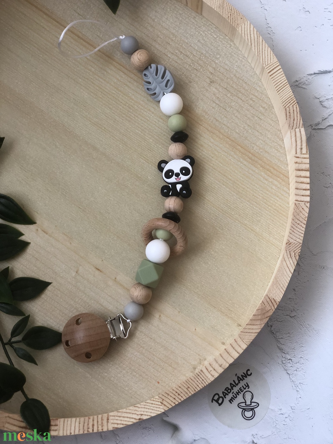 Cumilánc panda, karik�val - baba - mama - baba játékok - cumilánc - Meska.hu