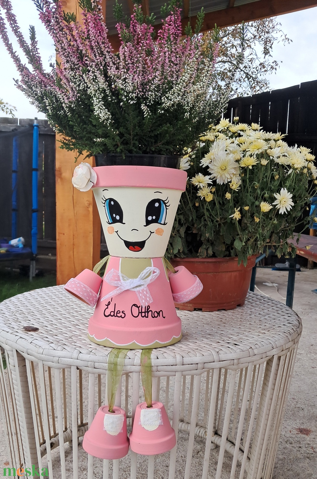 Édes otthon cserépbaba  - otthon & életmód - dekoráció - virágdísz és tartó - cserép & kaspó - Meska.hu