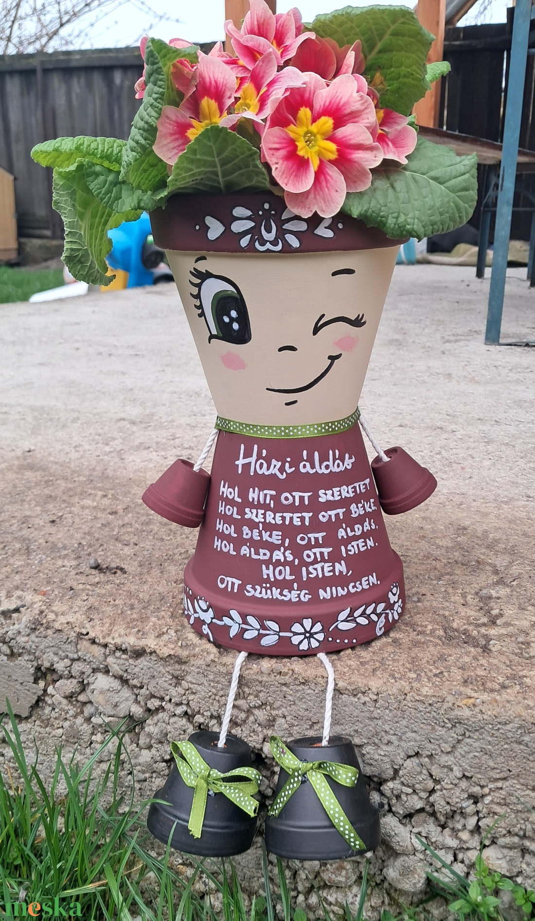 Házi áldás cserépbaba - otthon & életmód - dekoráció - virágdísz és tartó - cserép & kaspó - Meska.hu Házi áldás cserépbaba - otthon & életmód - dekoráció - virágdísz és tartó - cserép & kaspó - Meska.hu