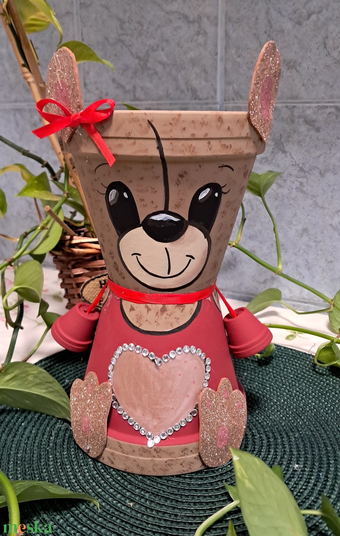 Valentin napi maci - otthon & életmód - ház & kert - cserépbaba - Meska.hu