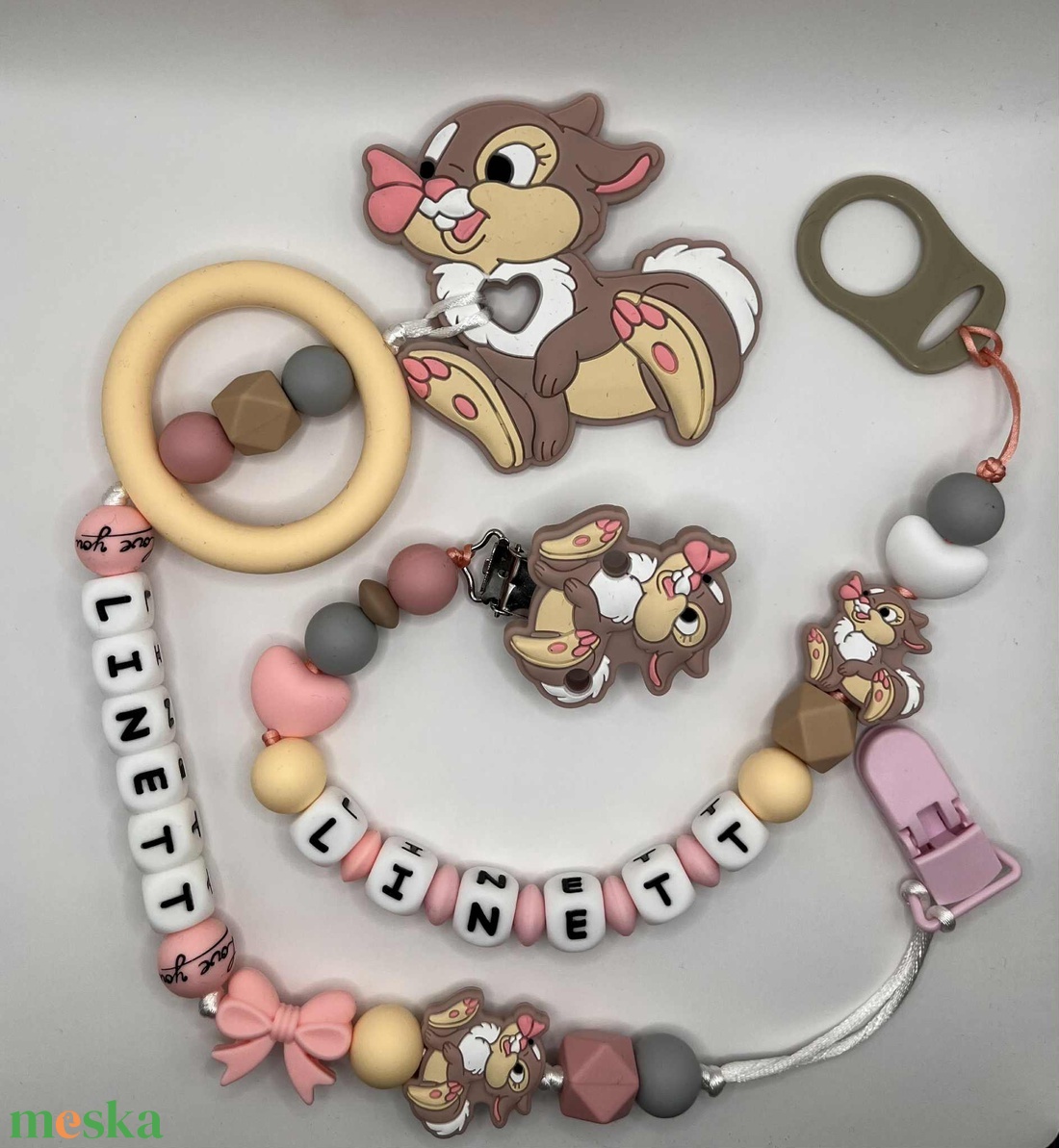 Mesefigurás Rágcsalánc két darabos szett - játék & sport - babalátogató ajándékcsomag - Meska.hu