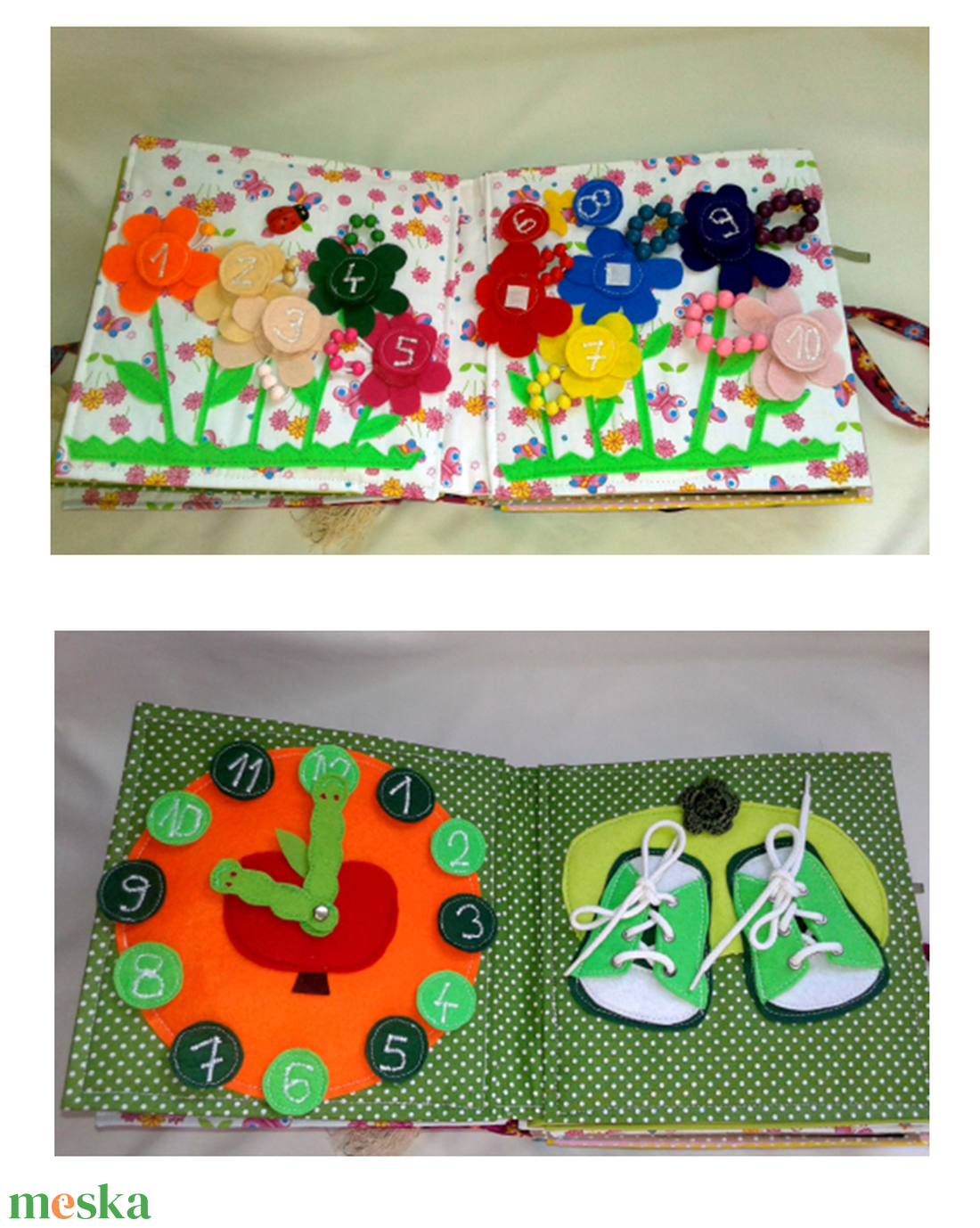 Kislányoknak, állatos, babás 14 oldalas könyv, foglalakoztató, készségfejlesztő játék, csendeskönyv - játék & sport - Meska.hu