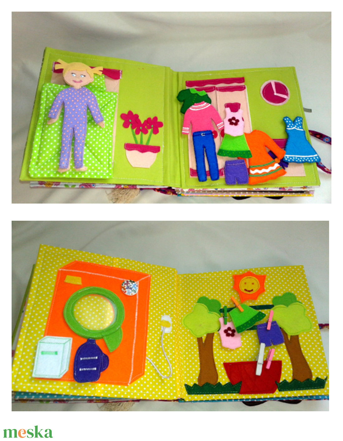 Kislányoknak, állatos, babás 14 oldalas könyv, foglalakoztató, készségfejlesztő játék, csendeskönyv - játék & sport - Meska.hu