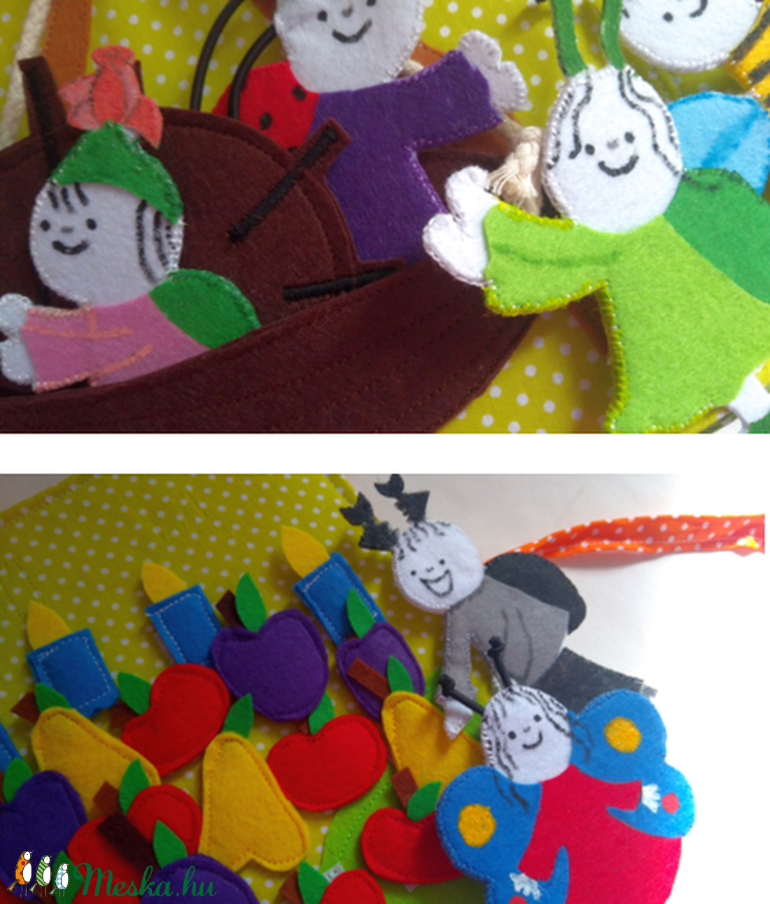 Bogyó és Babóca mesés foglalkoztatós, matatós, csendes könyved, puha könyv emlékbe, babaváró vagy kereszteleőre ajándék  -  - Meska.hu