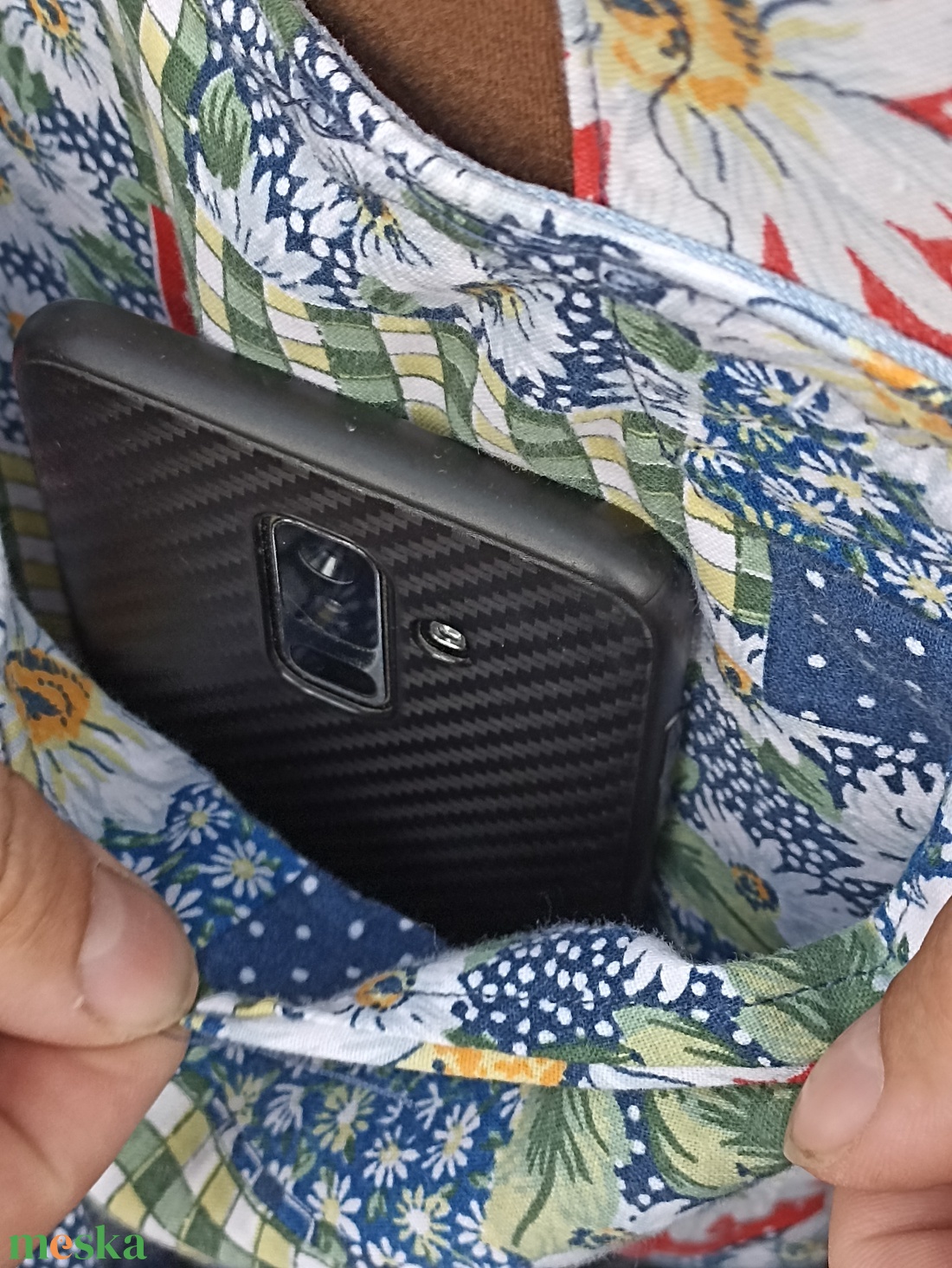 Patchwork farmer táska csupa ujra hasznosított anyagból rengeteg zsebbel  - táska & tok - bevásárlás & shopper táska - shopper, textiltáska, szatyor - Meska.hu