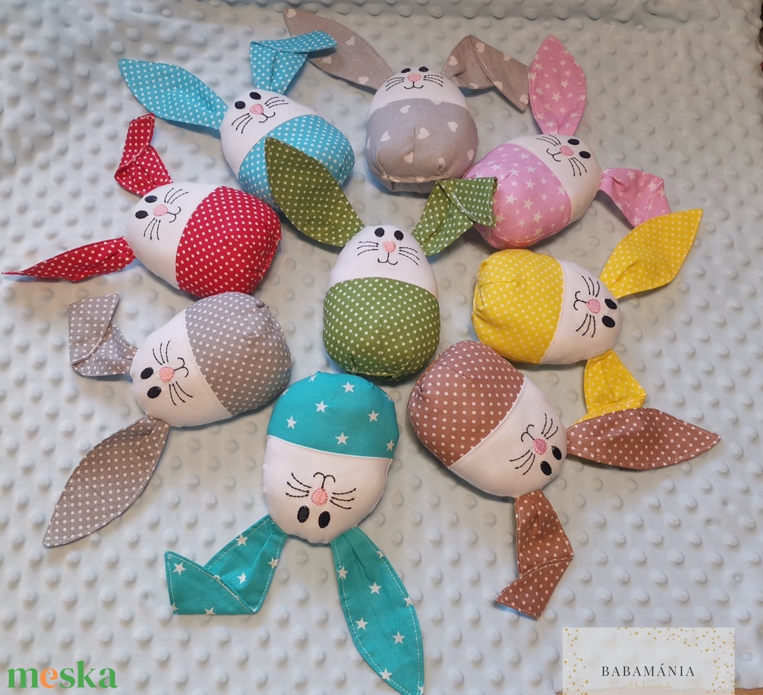 Sőtét pink pöttyös nyuszika - játék & sport - plüssállat & játékfigura - nyuszi - Meska.hu