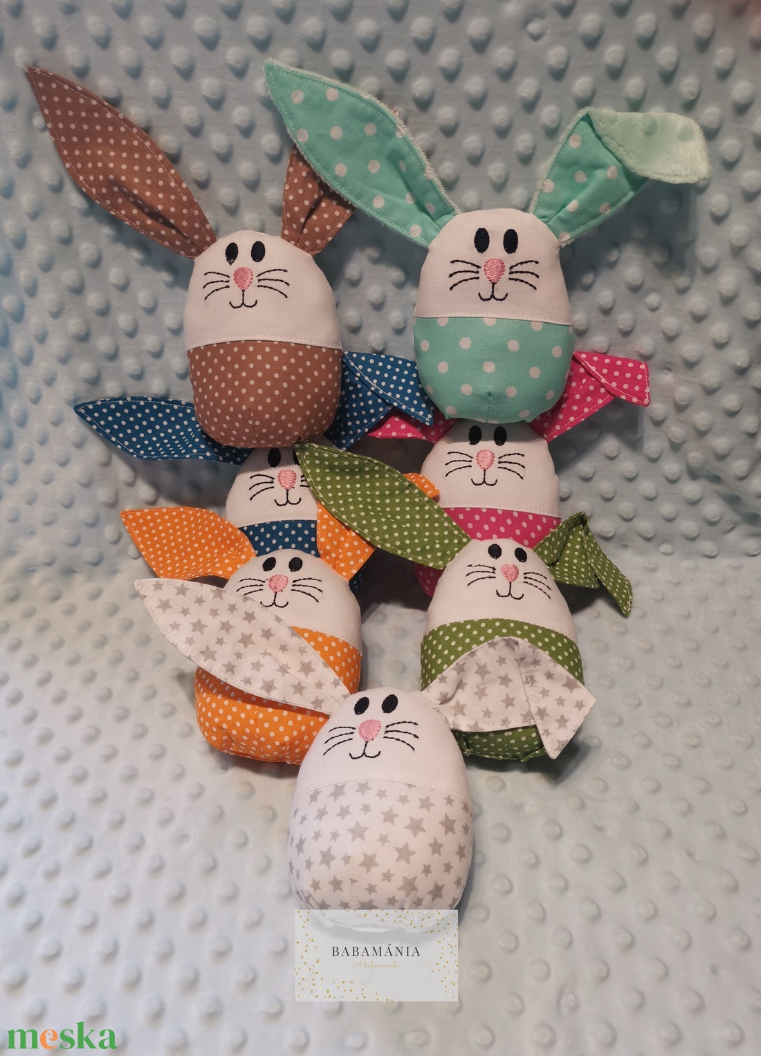 Pink pöttyös tojásnyuszi - játék & sport - plüssállat & játékfigura - nyuszi - Meska.hu