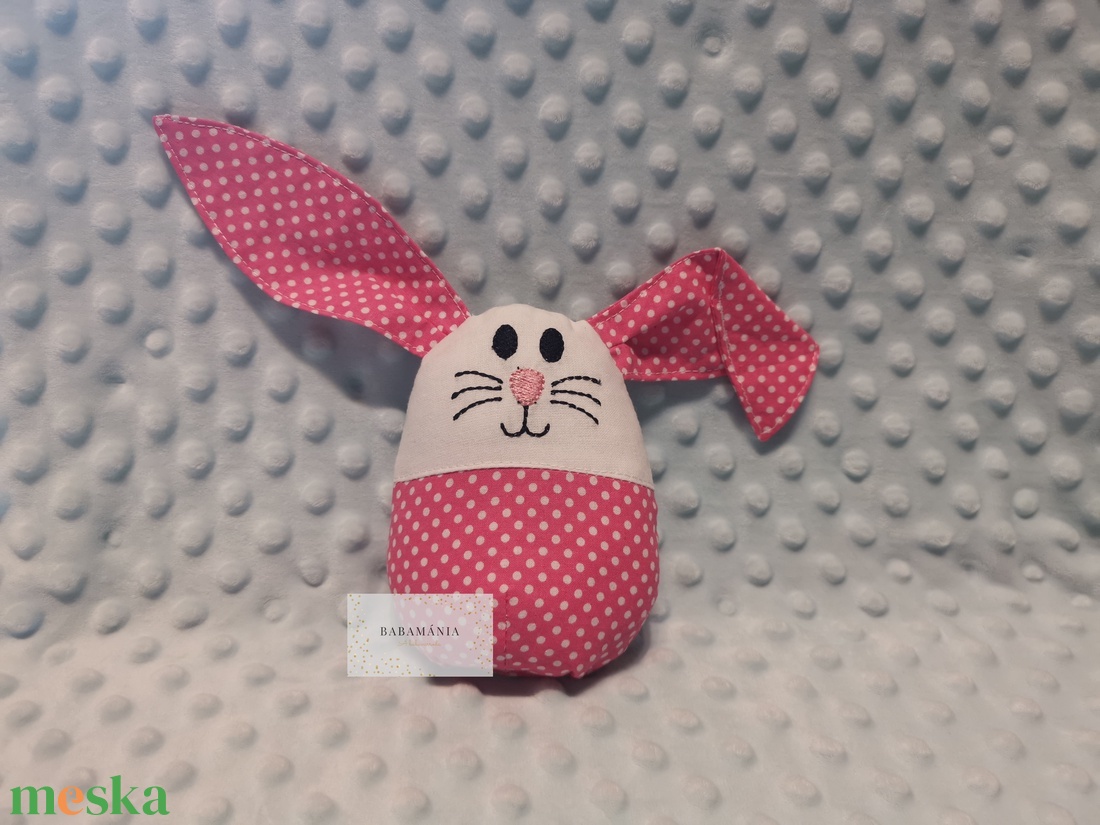 Pink pöttyös tojásnyuszi - játék & sport - plüssállat & játékfigura - nyuszi - Meska.hu