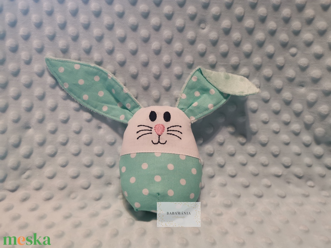 Türkiz pöttyös nyuszi - játék & sport - plüssállat & játékfigura - nyuszi - Meska.hu