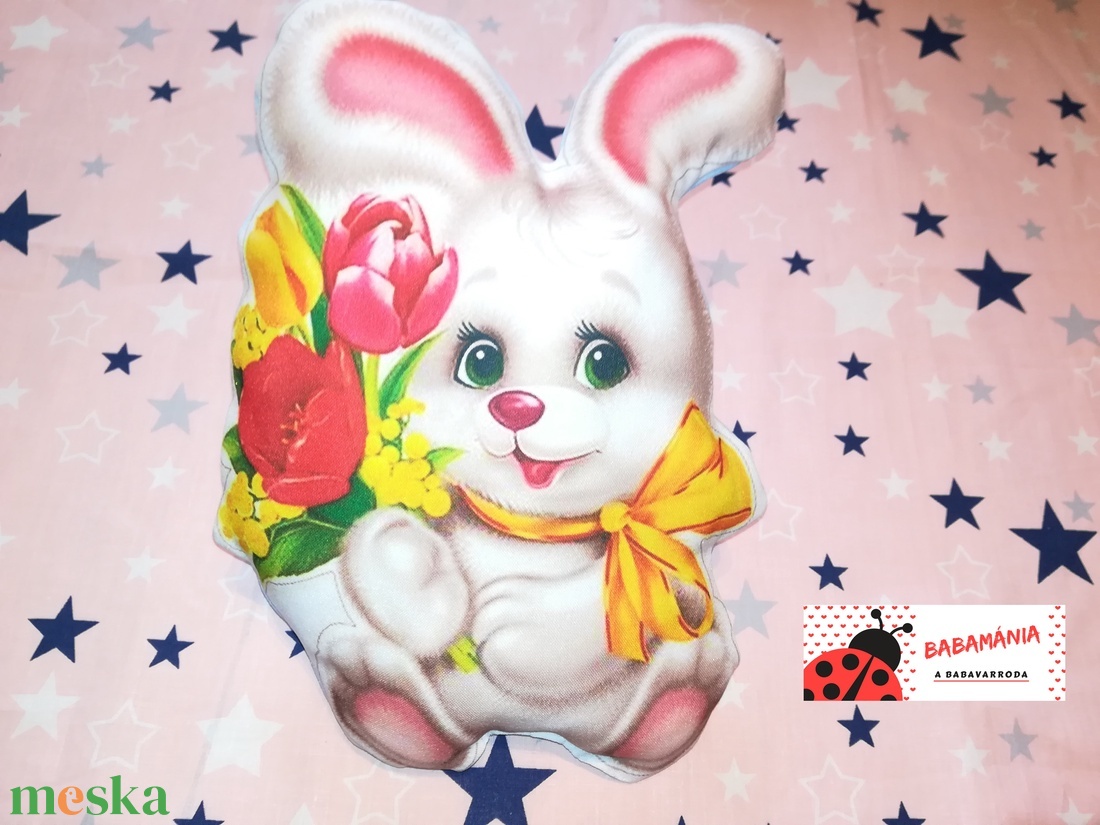 Nyuszis formapárna - játék & sport - plüssállat & játékfigura - nyuszi - Meska.hu