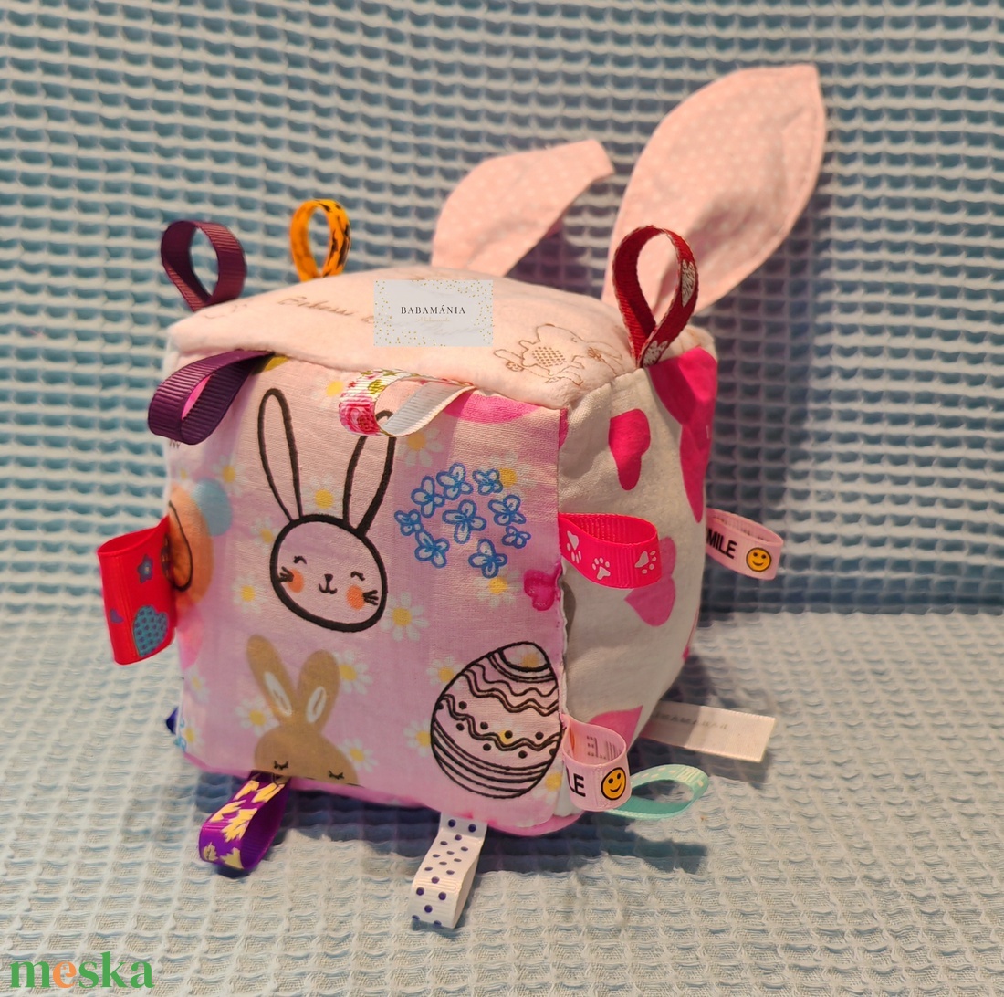 Húsvéti lányos címkekocka - baba - mama - baba játékok - babakocka - Meska.hu