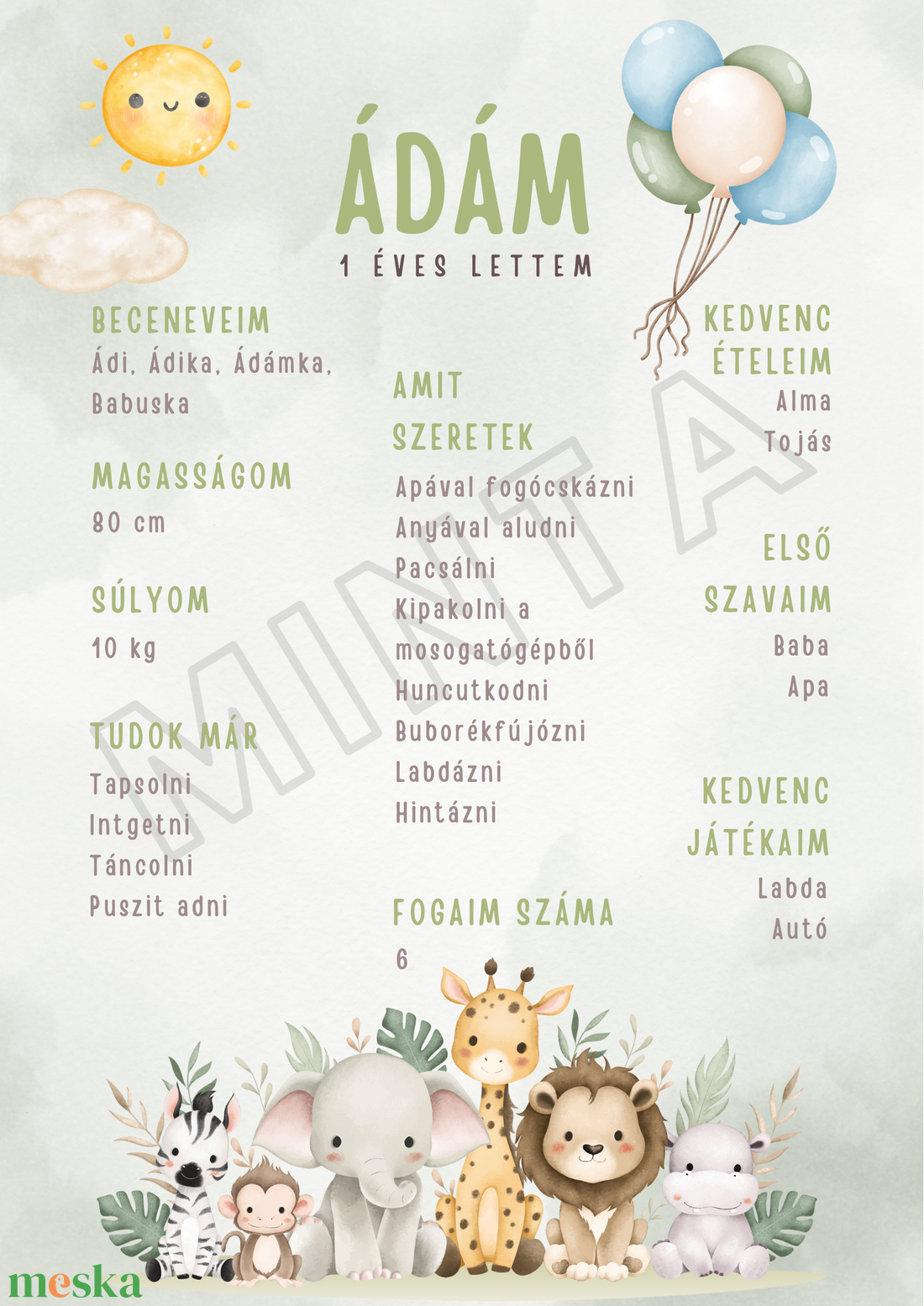 Szafari babaposzter  - otthon & életmód - dekoráció - kép & falikép - poszter - Meska.hu