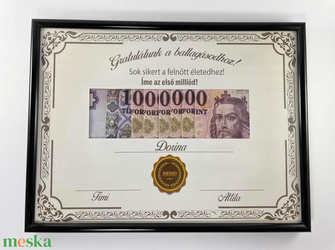 Születésnapra, ballagásra pénzátadó kép kerettel - otthon & életmód - dekoráció - kép & falikép - képkeret - Meska.hu