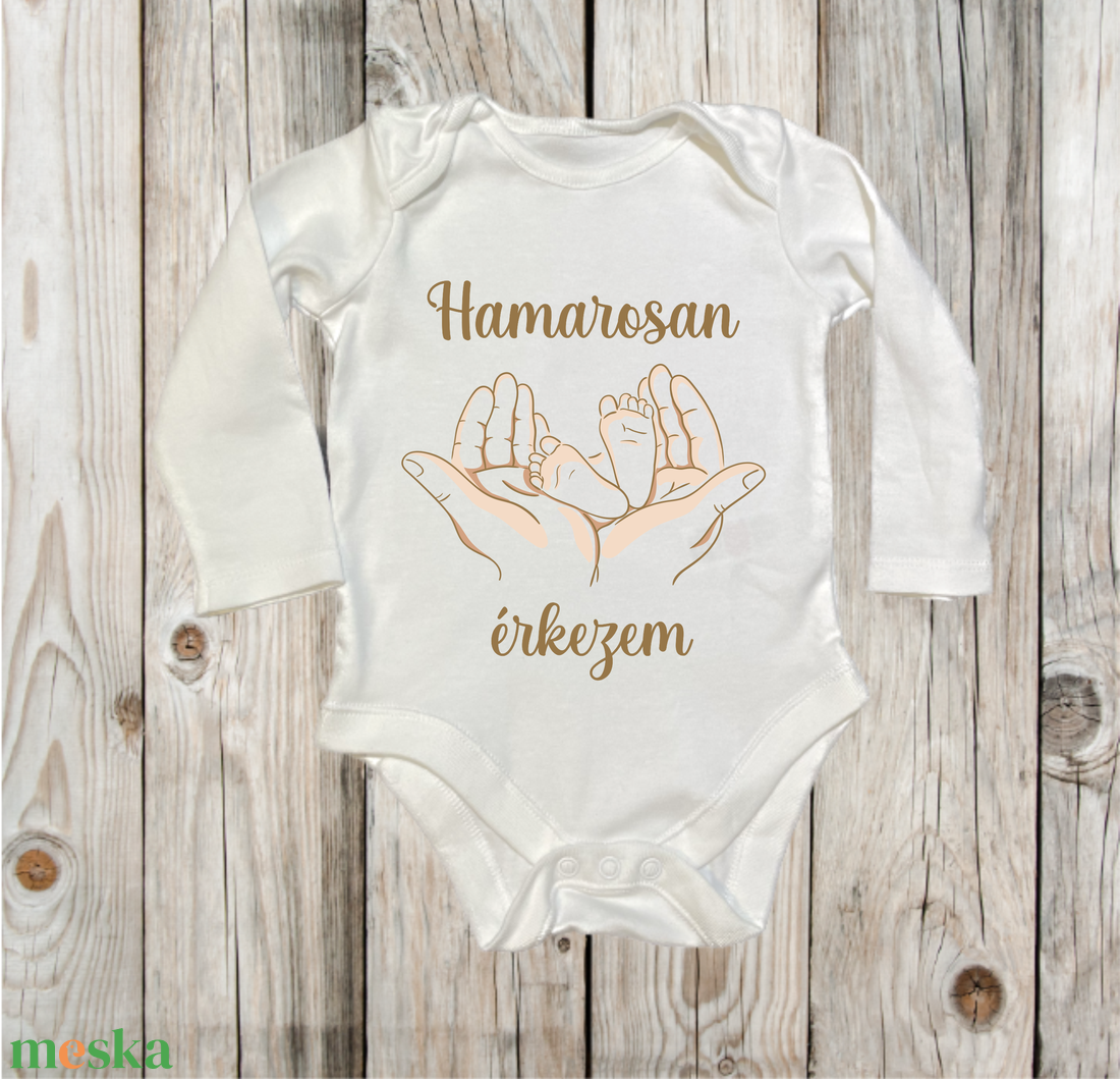 Hamarosan érkezem body - ruha & divat - babaruha & gyerekruha - body - Meska.hu