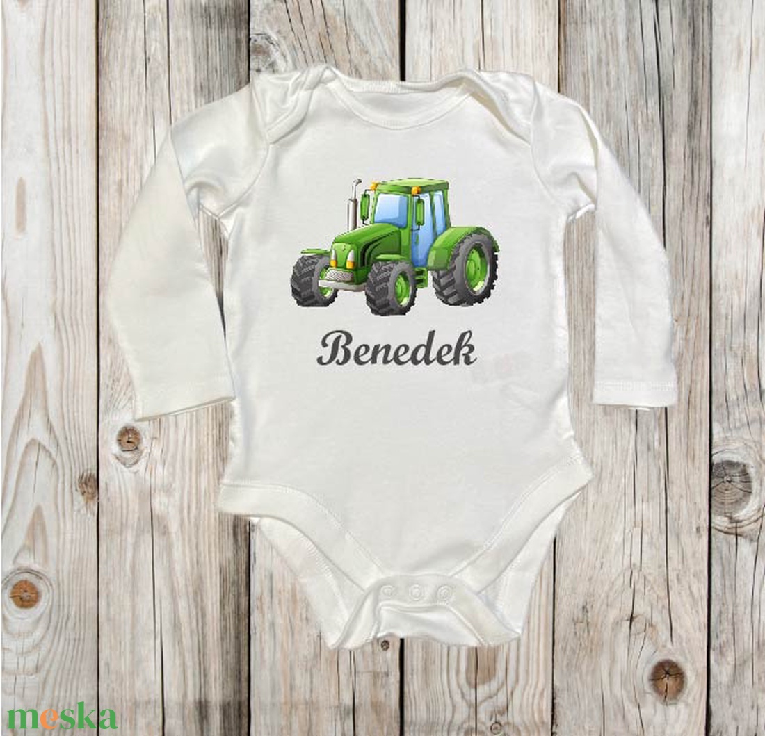 Traktoros body névvel mintával   - ruha & divat - gyerekruha - Meska.hu