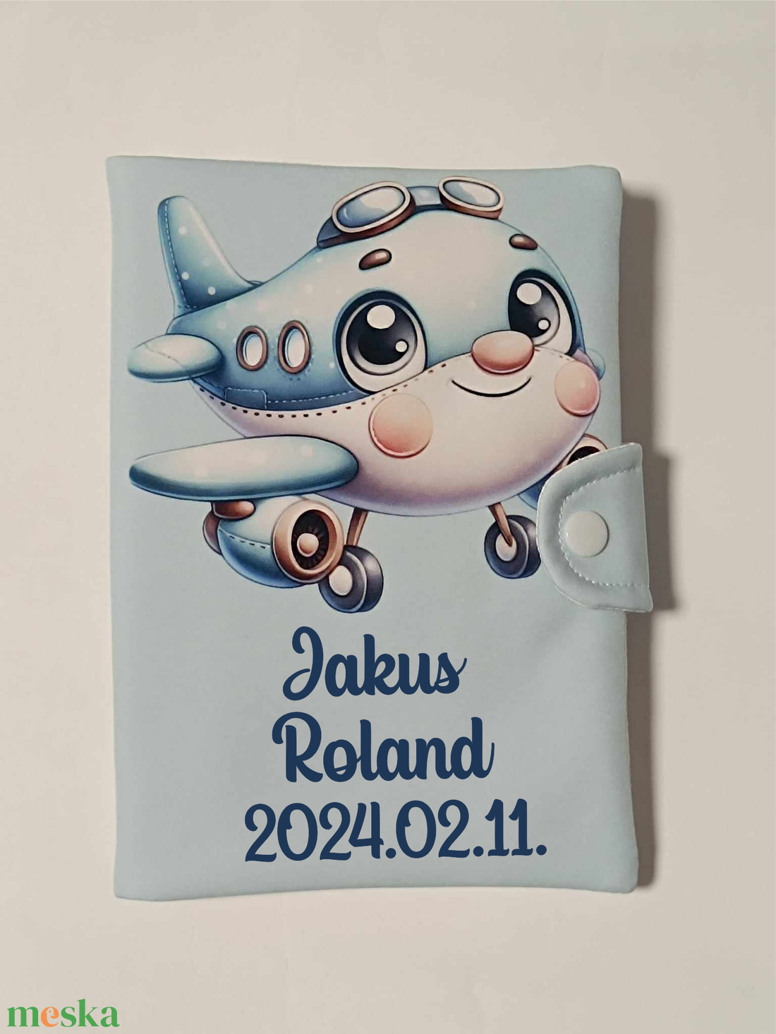 Textil egészségügyi kiskönyv borító névvel - baba - mama - babaemlékek - egészségügyi kiskönyv borító - Meska.hu