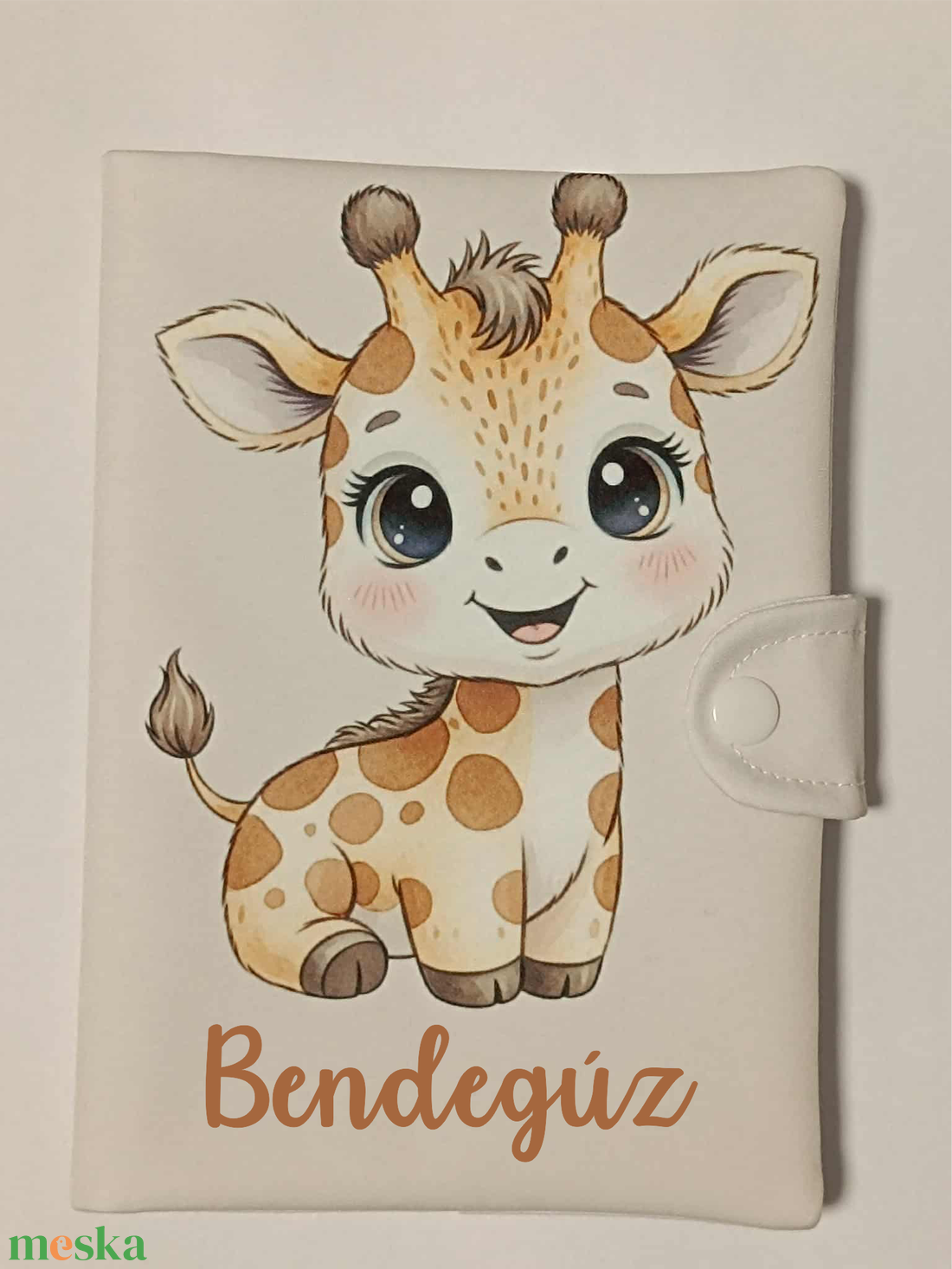 Zsiráf mintás textil egészségügyi kiskönyv borító névvel  - otthon & életmód - papír, írószer - egészségügyi kiskönyv borító - Meska.hu