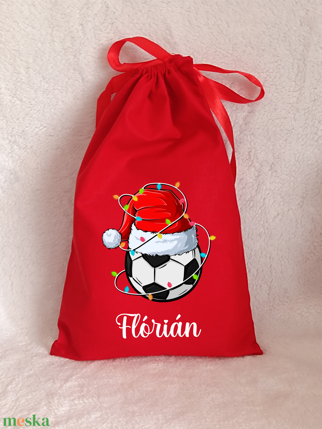Névre szóló egyedi mintás mikulászsák - karácsony - mikulás - mikulás zsák - Meska.hu