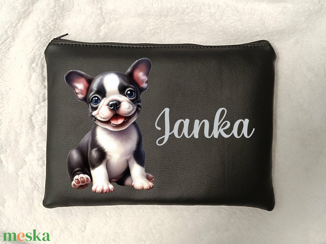 Textilbőr bulldog mintás neszesszer neszi - táska & tok - neszesszer - Meska.hu