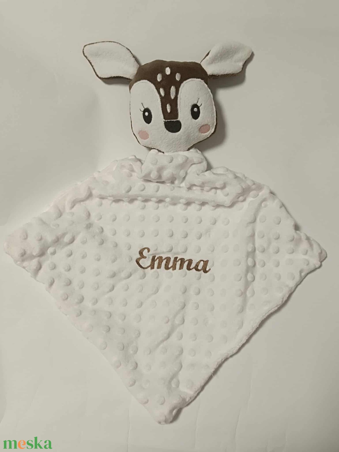 Őzikés szundikendő, rongyi, nyunyóka hímzett névvel  -  - Meska.hu