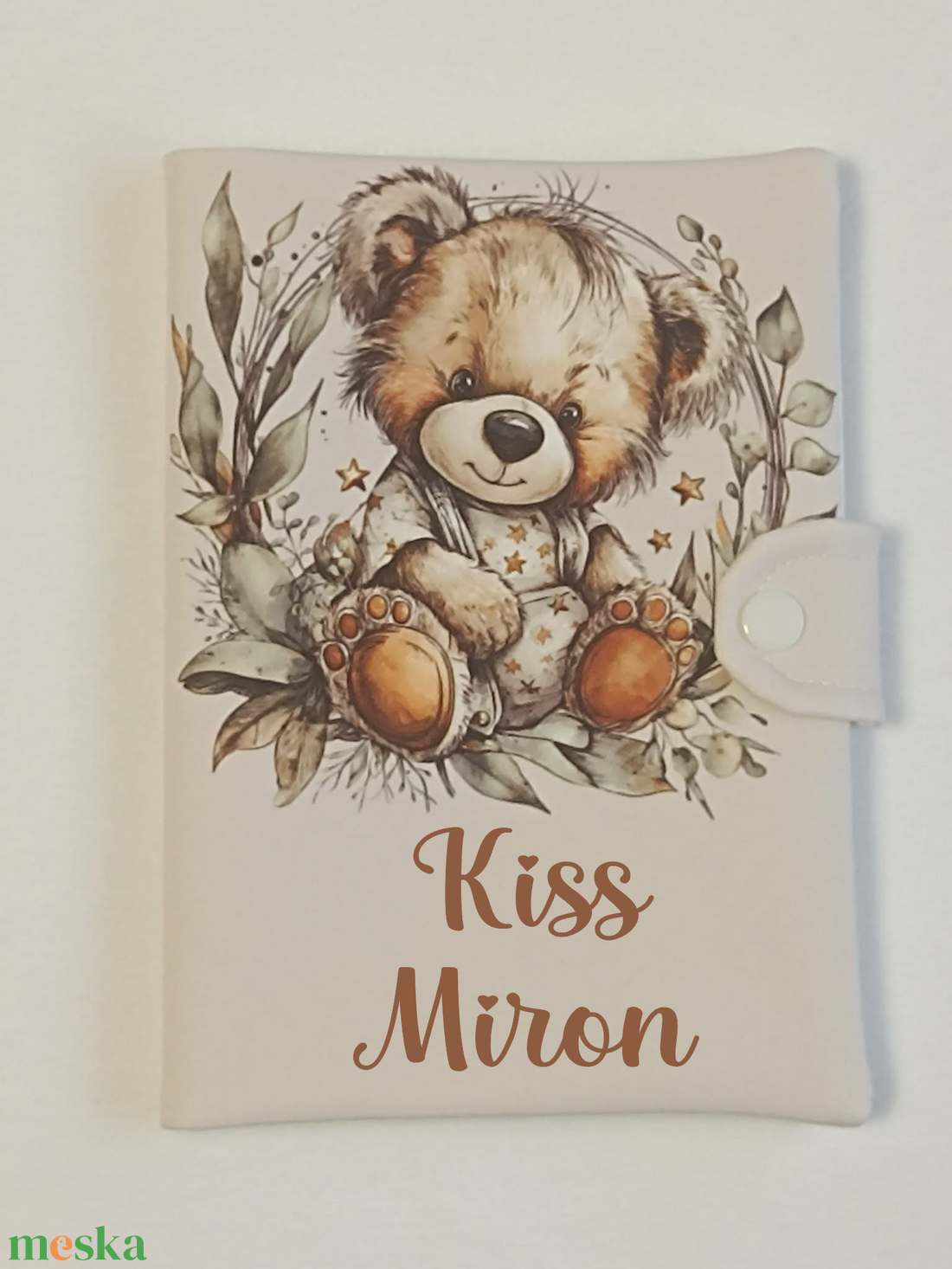 Macis textil egészségügyi kiskönyv borító névvel  - baba - mama - babaemlékek - egészségügyi kiskönyv borító - Meska.hu