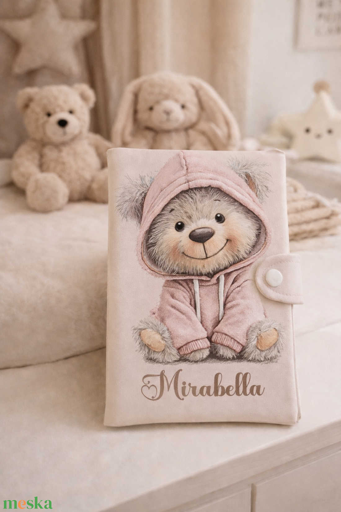Egészségügyi kiskönyv borító névvel - baba - mama - babaemlékek - egészségügyi kiskönyv borító - Meska.hu
