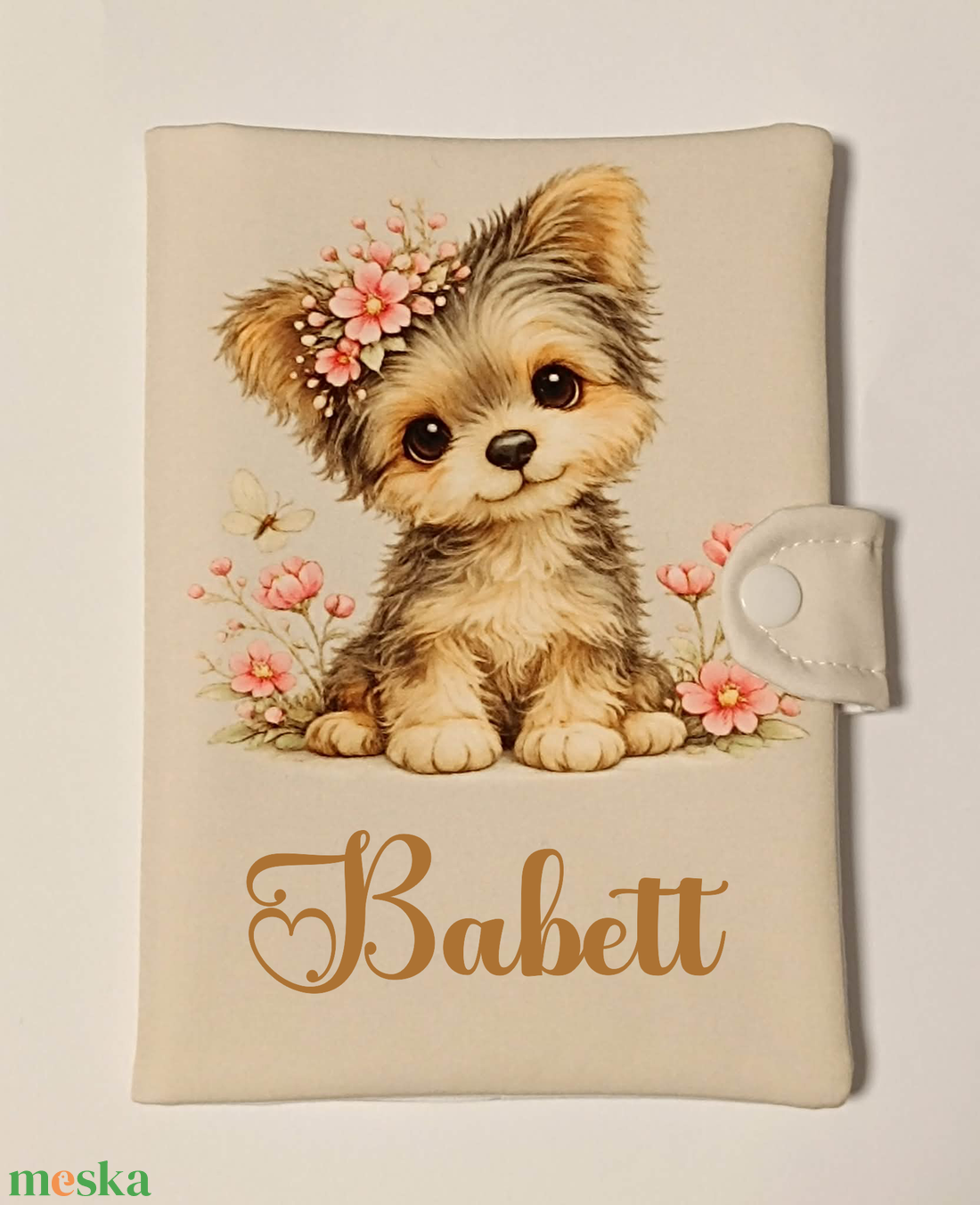 Egészségügyi kiskönyv borító névvel - baba - mama - babaemlékek - egészségügyi kiskönyv borító - Meska.hu