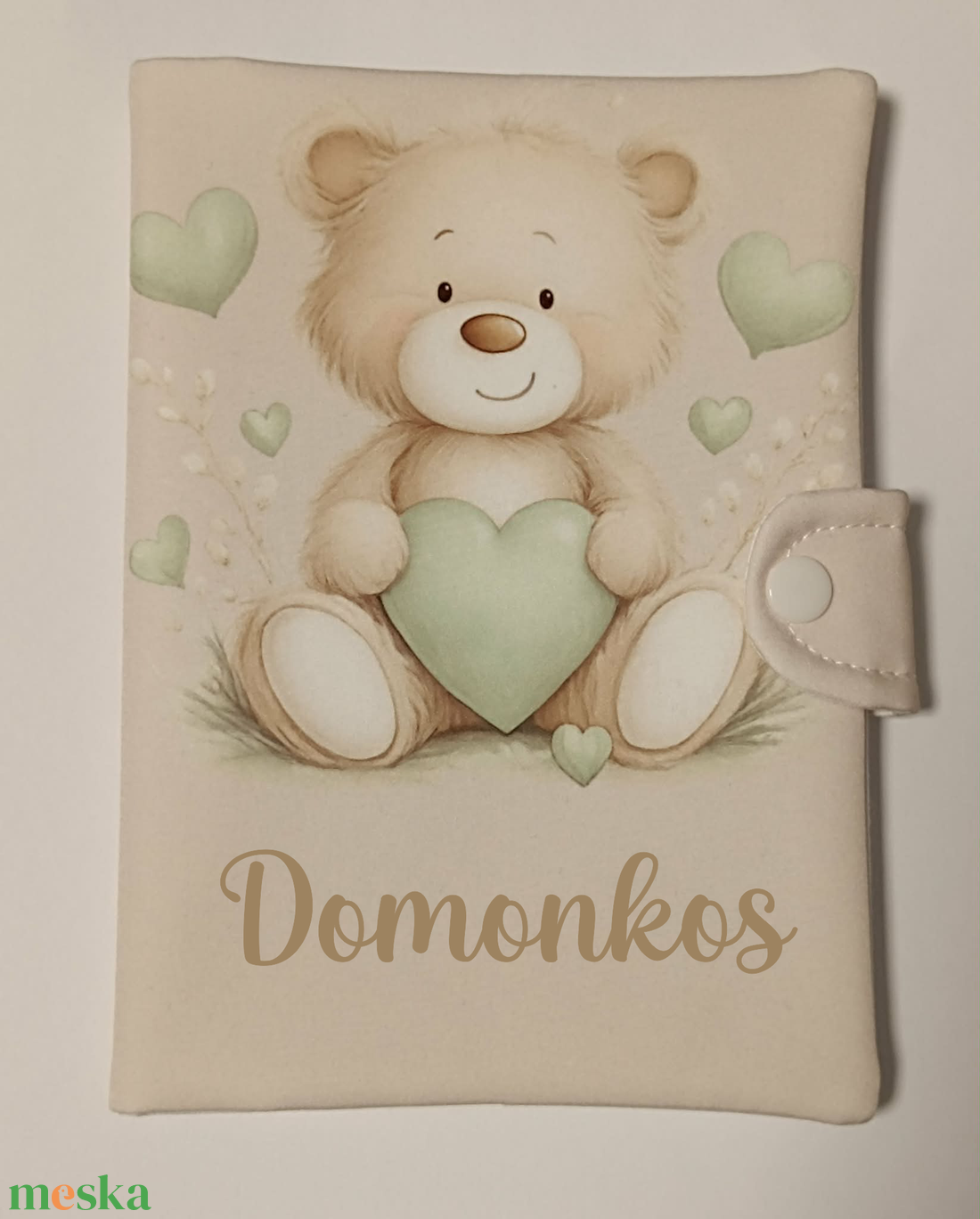 Egészségügyi kiskönyv borító névvel - baba - mama - babaemlékek - egészségügyi kiskönyv borító - Meska.hu