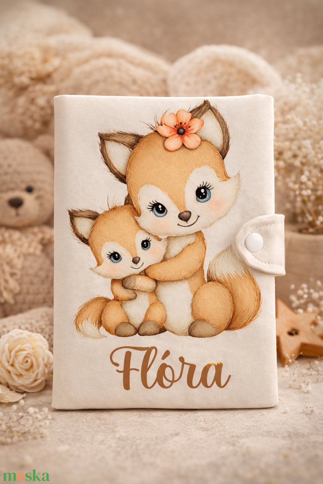 Egészségügyi kiskönyv borító névvel - baba - mama - babaemlékek - egészségügyi kiskönyv borító - Meska.hu