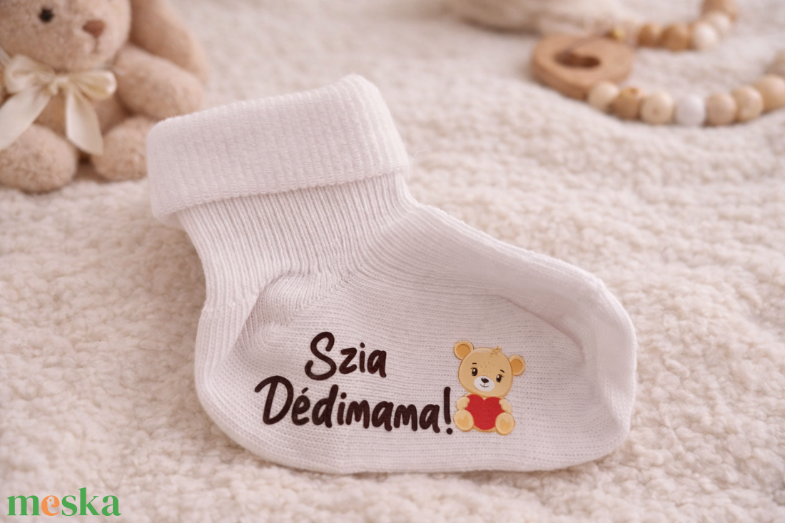 Baba bejelentő zokni - baba - mama - babaemlékek - bababejelentők - Meska.hu