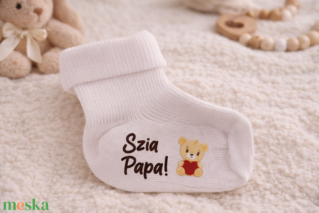 Baba bejelentő zokni - baba - mama - babaemlékek - bababejelentők - Meska.hu