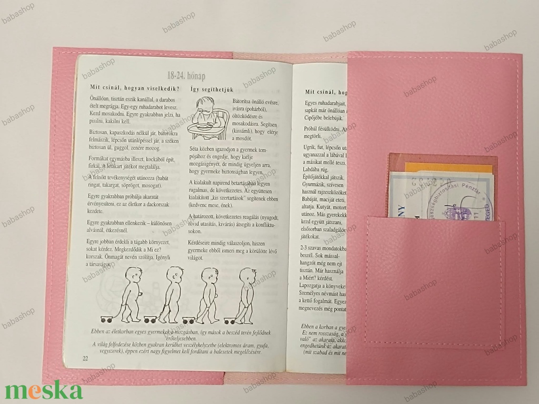 Textilbőr egészségügyi kiskönyv borító névvel - baba - mama - babaemlékek - egészségügyi kiskönyv borító - Meska.hu