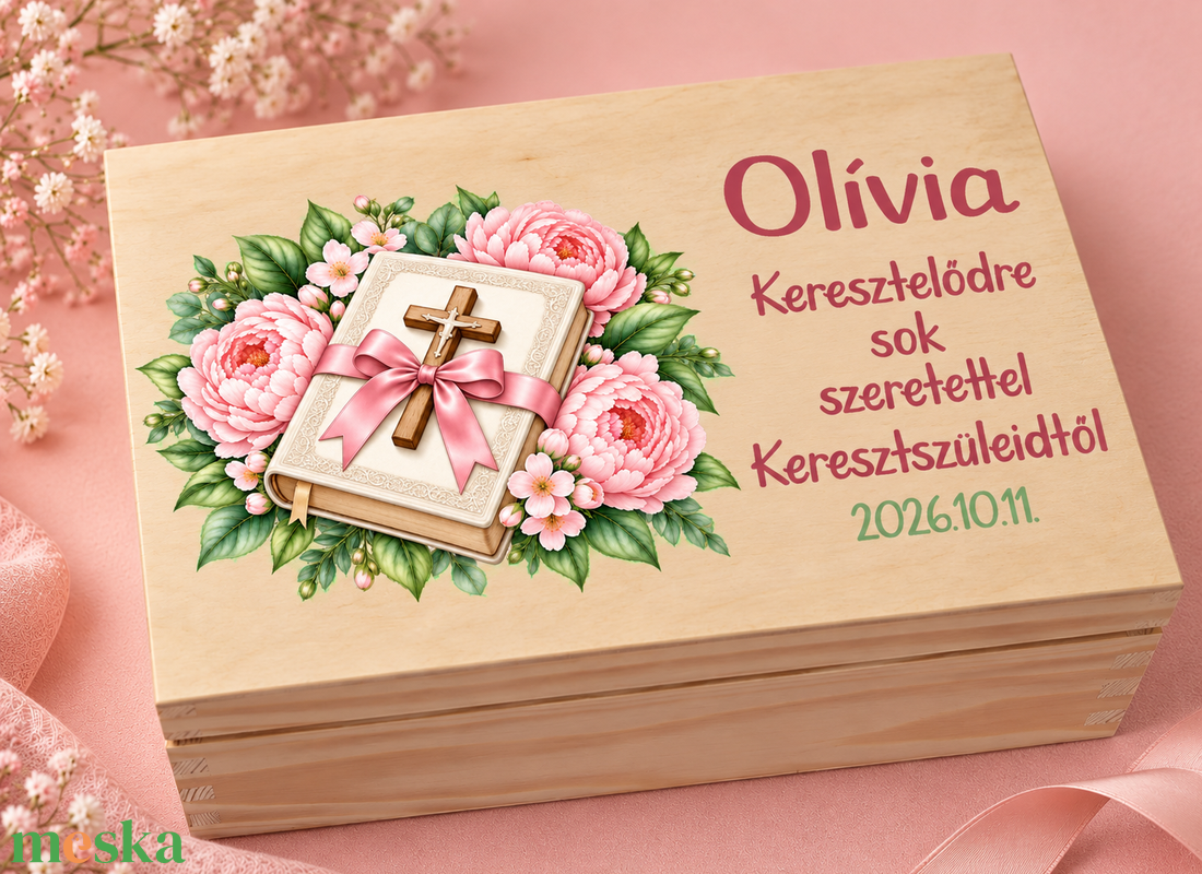  Emlékőrző keresztelő doboz babáknak  - baba - mama - keresztelő kellékek - keresztelőajándékok - Meska.hu