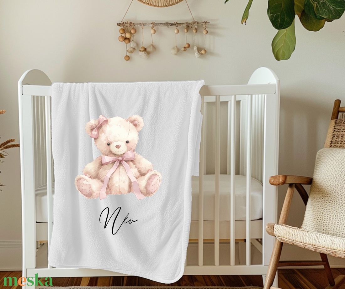 Névre szóló baba takaró maci mintával - otthon & életmód - babaszoba, gyerekszoba - Meska.hu