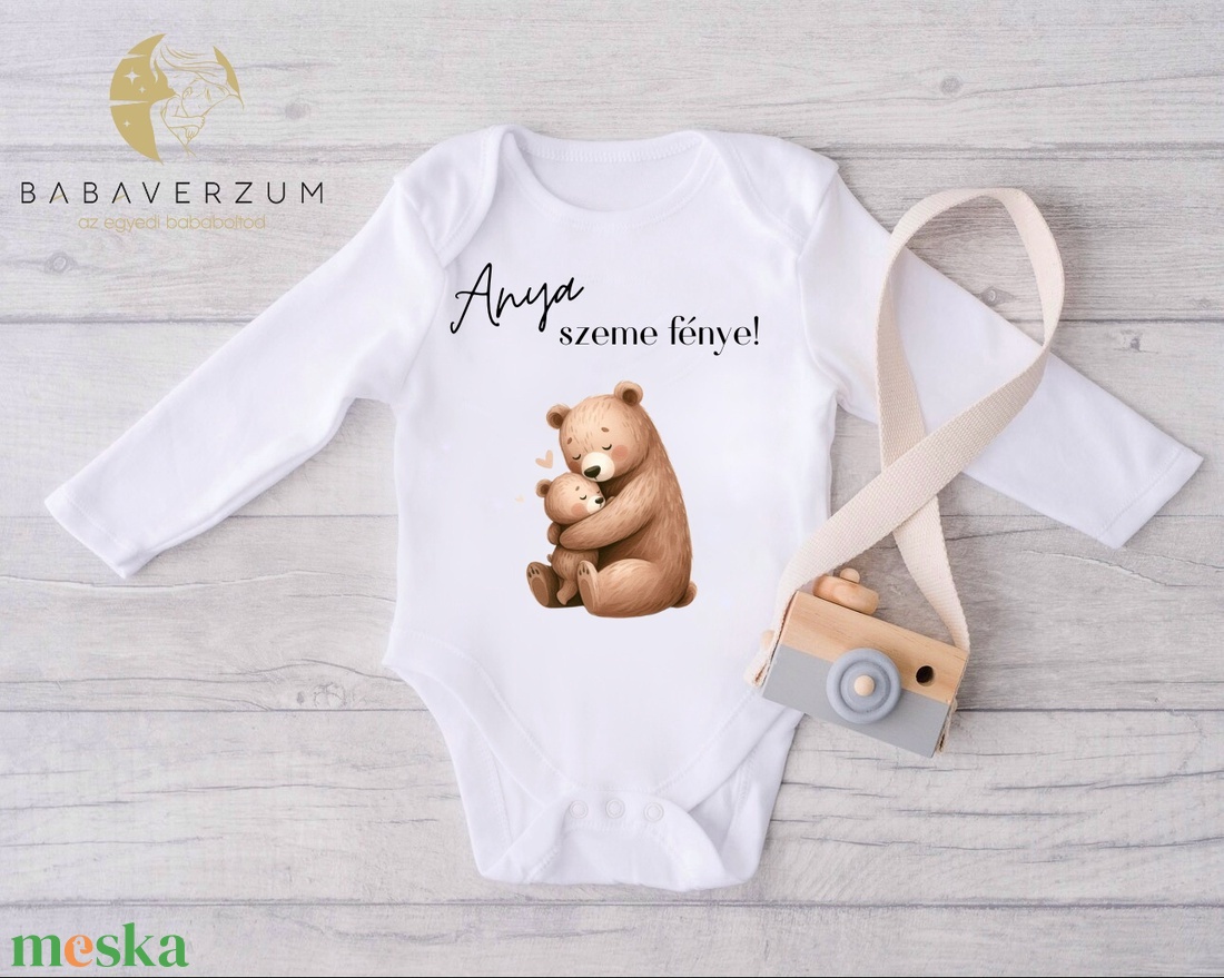 Anya szeme fénye! Feliratos body maci mintával. - ruha & divat - gyerekruha - Meska.hu