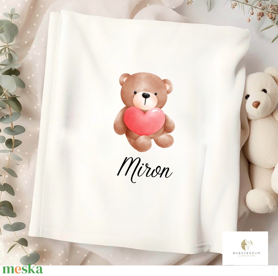 Névre szóló baba takaró cuki macis mintával - baba - mama - babaágyneműk - babatakaró, gyerek pléd - Meska.hu