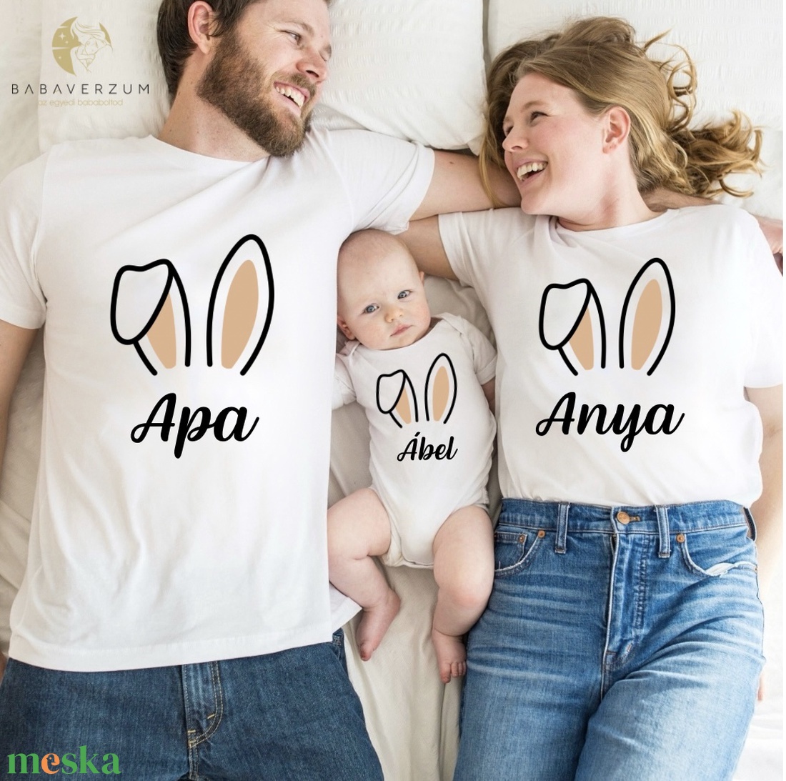 Húsvéti családi póló szett - ruha & divat - babaruha & gyerekruha - Meska.hu