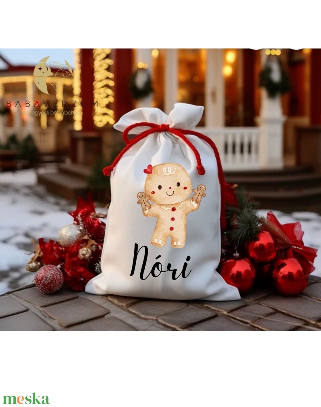 Névre szóló,  Mikulás zsák, mzi mintával - karácsony - mikulás - mikulás zsák - Meska.hu