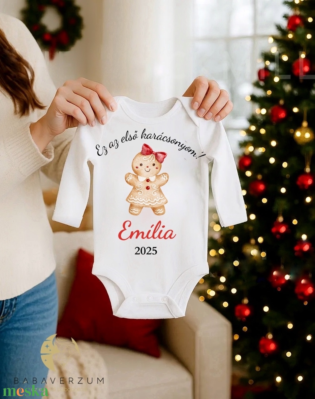 Névre szóló, első karácsonyos body, mézeskalács mintával - ruha & divat - babaruha & gyerekruha - body - Meska.hu Névre szóló, első karácsonyos body, mézeskalács mintával - ruha & divat - babaruha & gyerekruha - body - Meska.hu