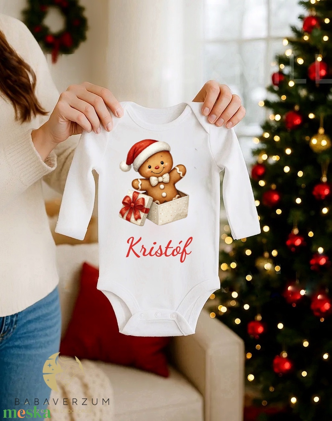 Névre szóló, karácsonyos body, mézeskalács mintával - ruha & divat - babaruha & gyerekruha - body - Meska.hu Névre szóló, karácsonyos body, mézeskalács mintával - ruha & divat - babaruha & gyerekruha - body - Meska.hu