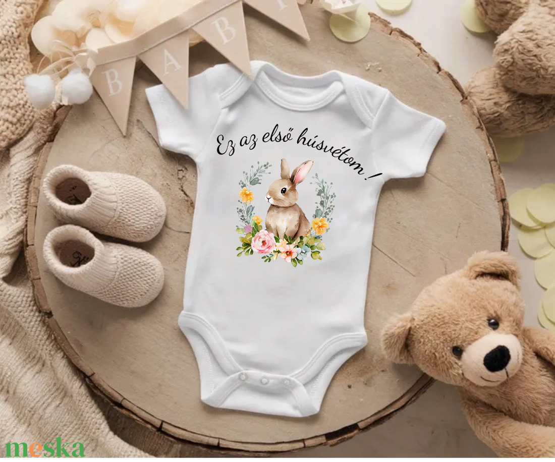 Ez az első húsvétom feliratos baba body - baba - mama - babaruházat - baba body - Meska.hu