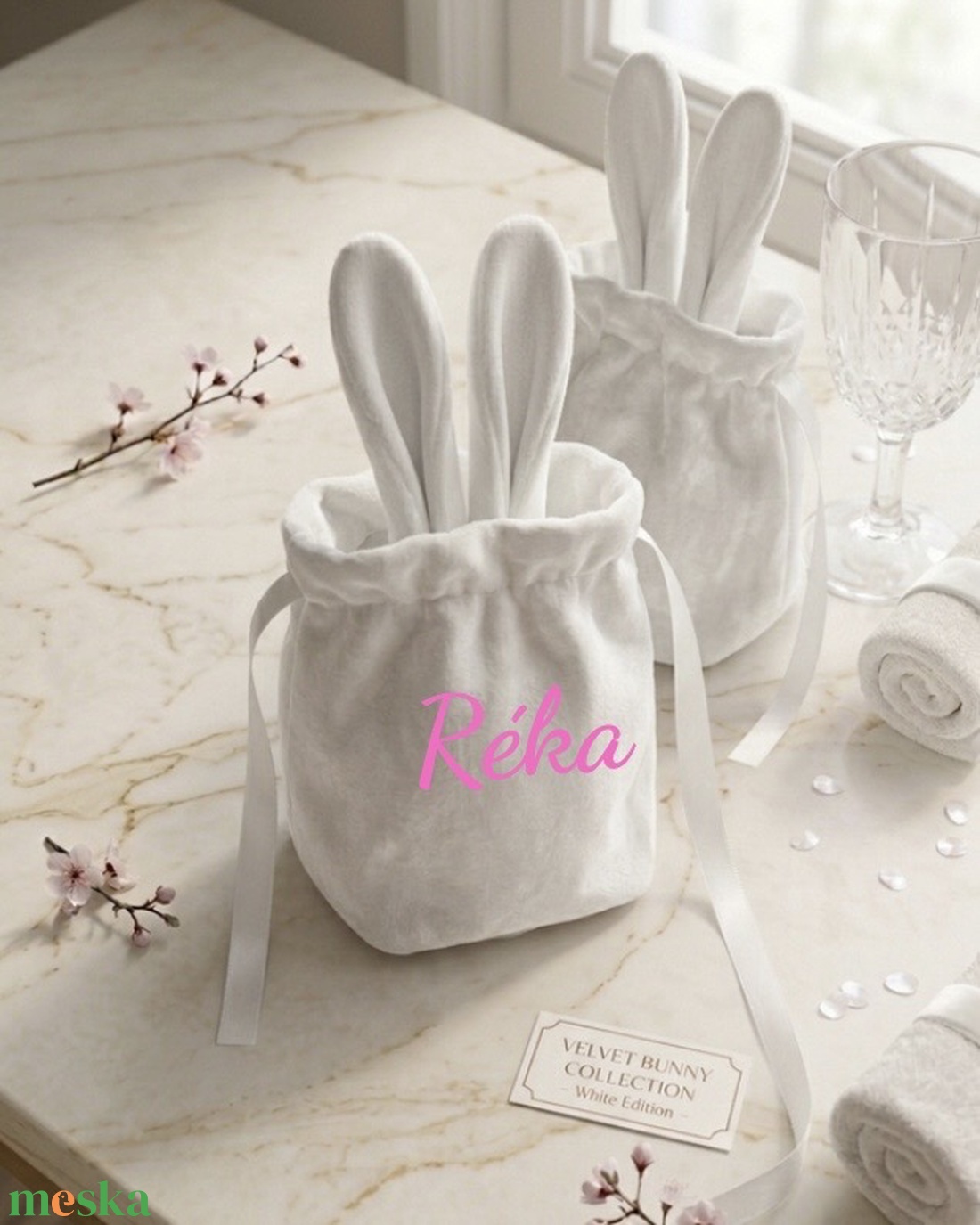 Névre szóló húsvéti tojásgyűjtő zsák  - ünnepi díszek, dekorációk - húsvéti díszek és dekorációk - húsvéti tojástartó - Meska.hu