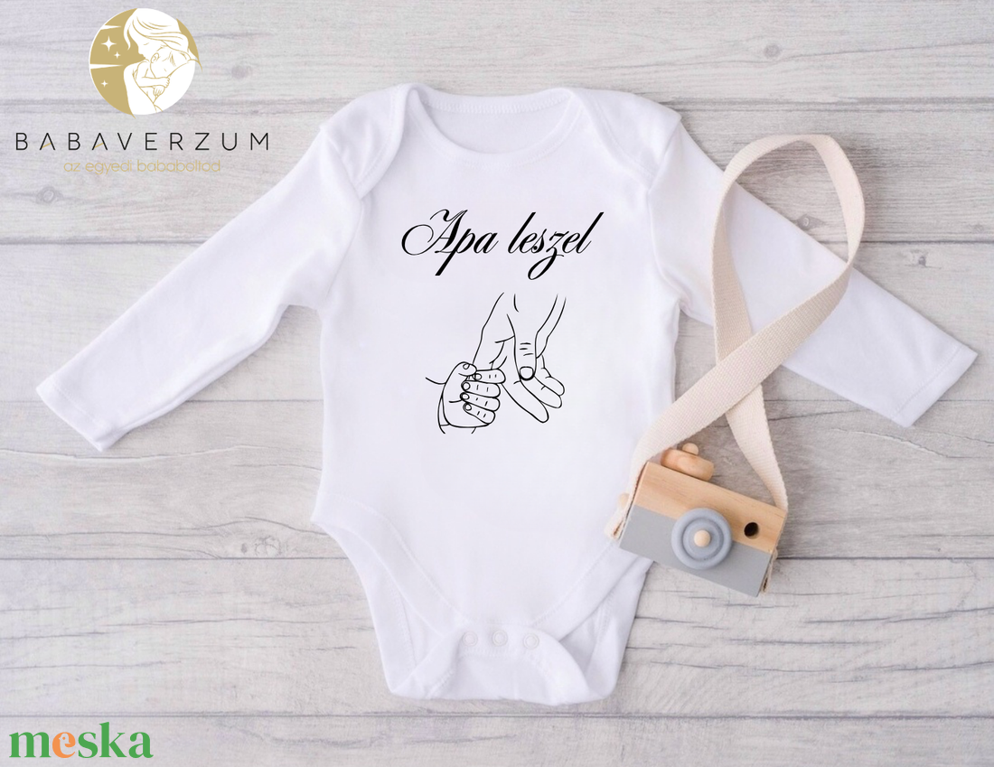 Apa leszel bababejelentő body mintával - baba - mama - babaemlékek - bababejelentők - Meska.hu