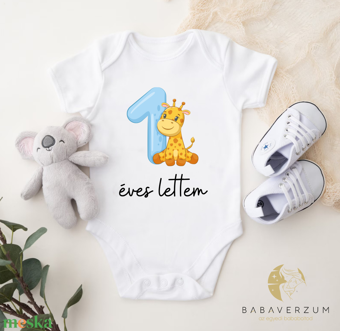 Szülinapos bababody, hosszú/ rövid ujjú  - baba - mama - babaruházat - baba body - Meska.hu