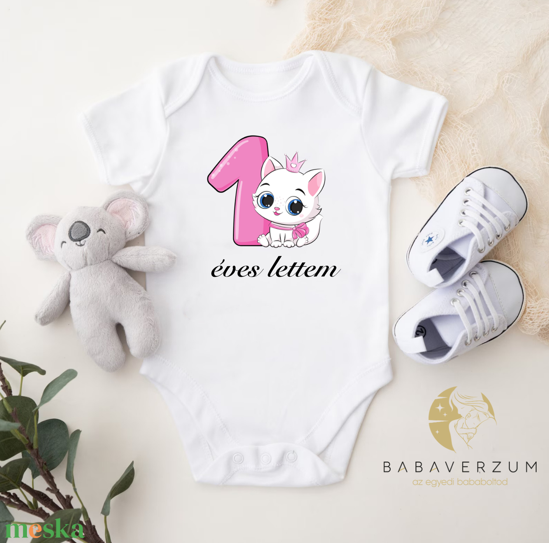 1 éves lettem szülinapos bababody, hosszú/ rövid ujjú  - baba - mama - babaruházat - baba body - Meska.hu